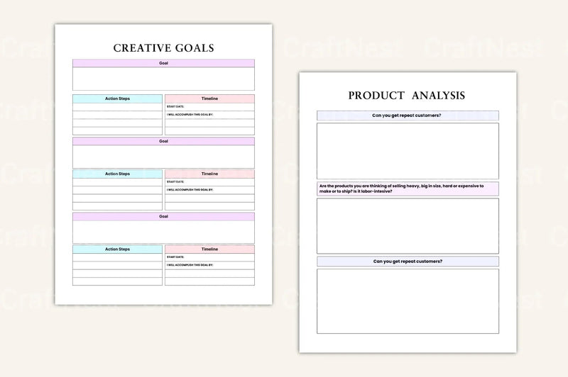 Craft Business Planner Guide - CraftNest - Digital Crafting and Art