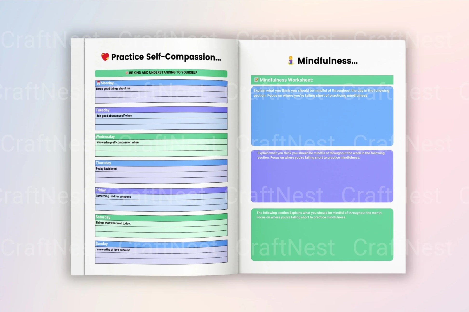 Mental Burnout Recovery Workbook - CraftNest - Digital Crafting and Art