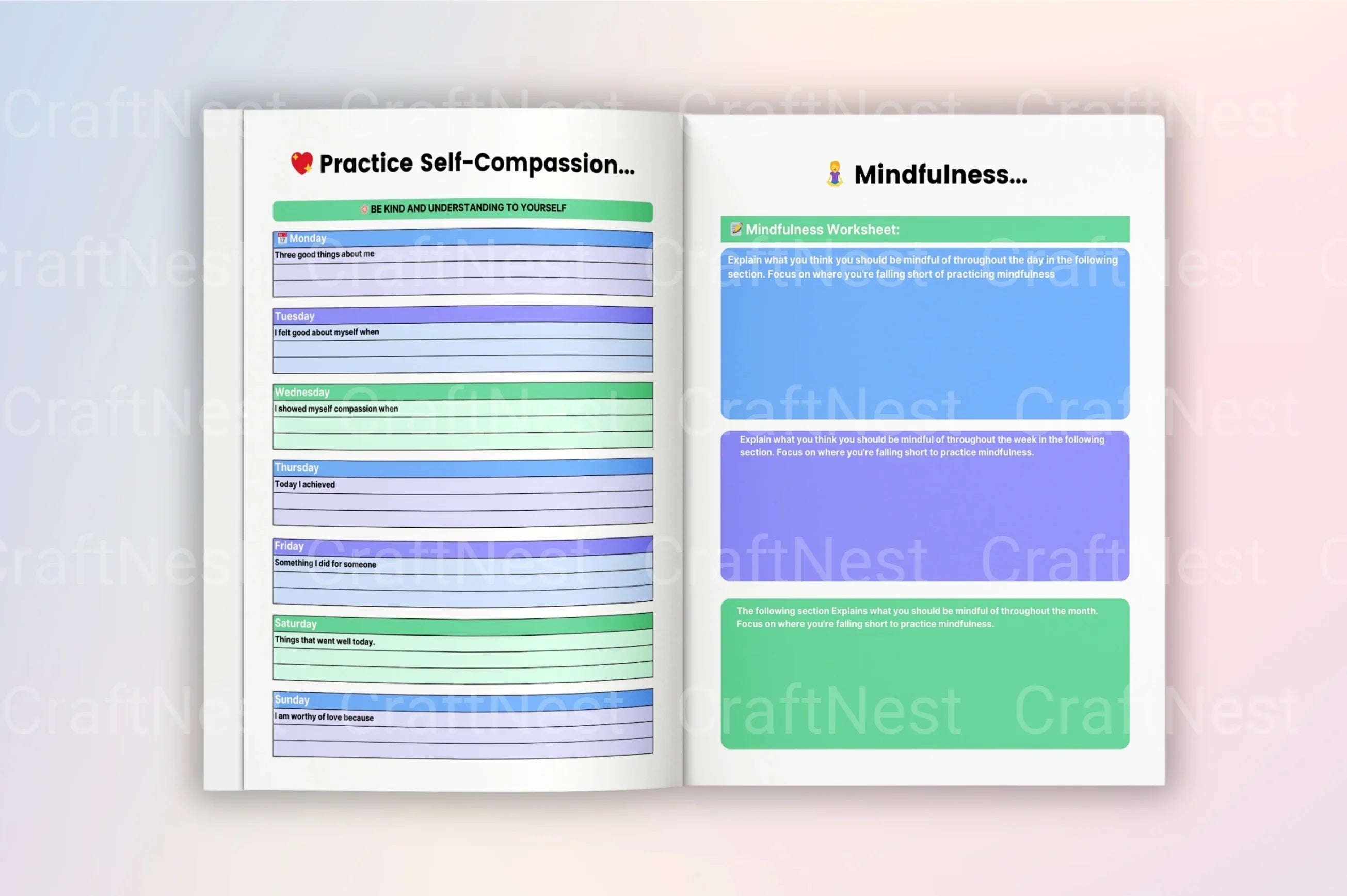 Mental Burnout Recovery Workbook - CraftNest - Digital Crafting and Art