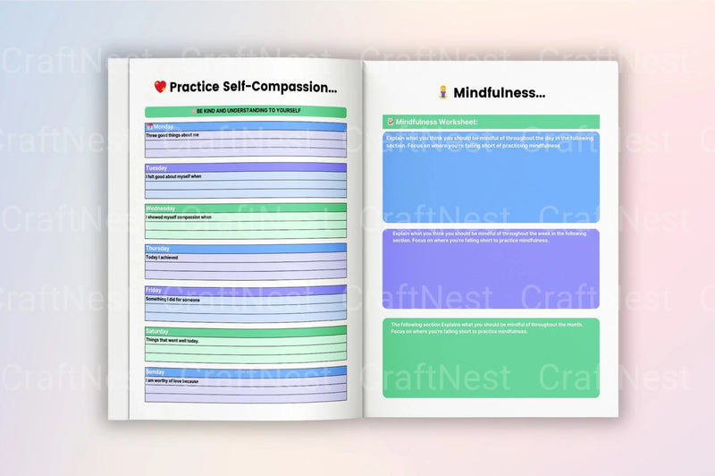 Mental Burnout Recovery Workbook - CraftNest - Digital Crafting and Art