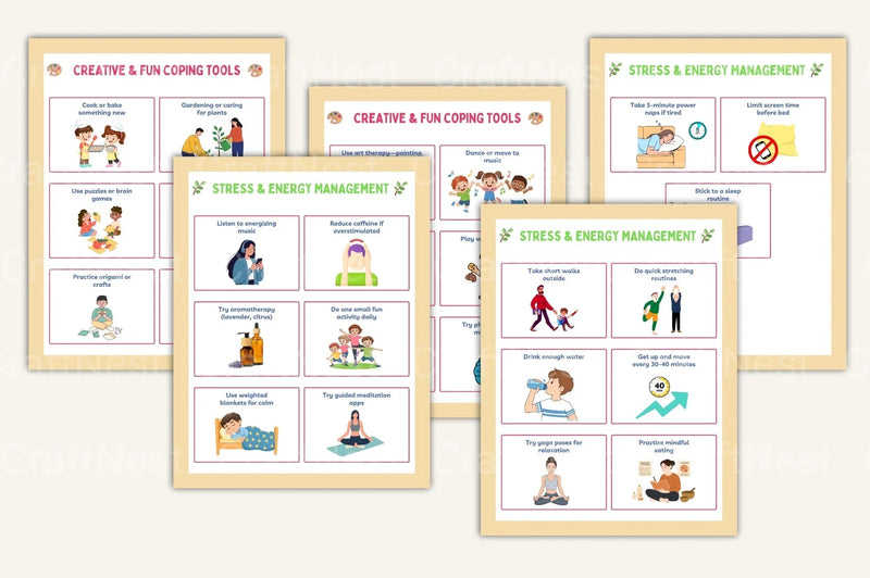 ADHD Coping Skills Cards for Effective Management - CraftNest - Digital Crafting and Art