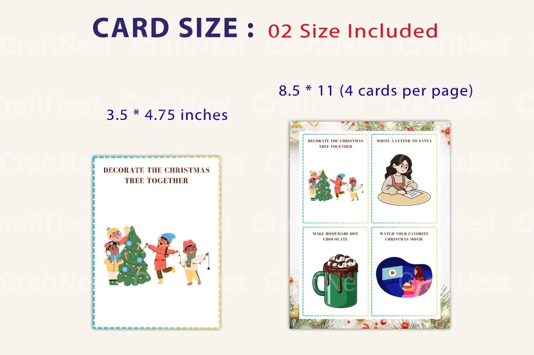 Christmas Advent Activity Cards for Kids - CraftNest - Digital Crafting and Art