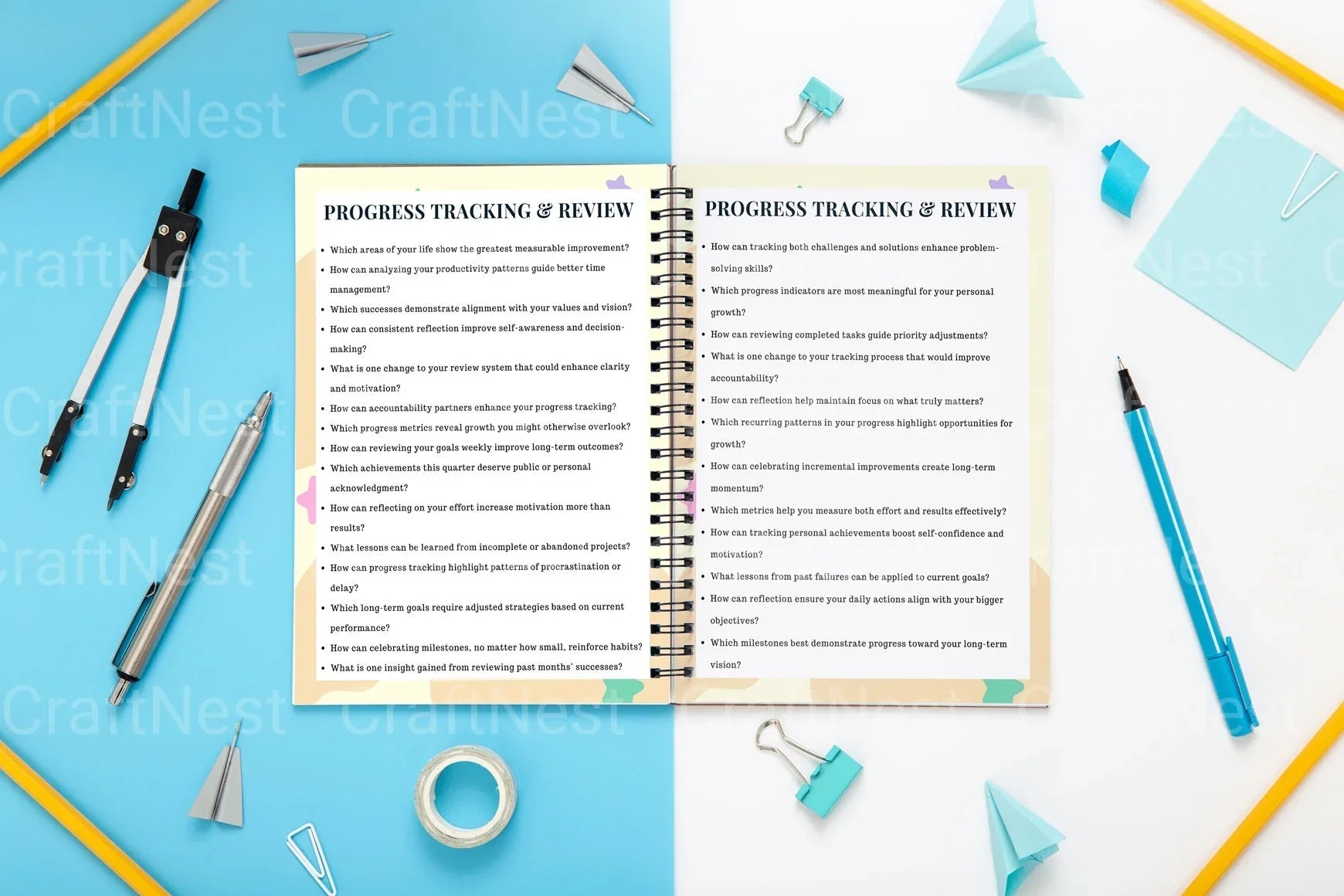 Goal Setting Prompts Book for Personal Growth - CraftNest - Digital Crafting and Art