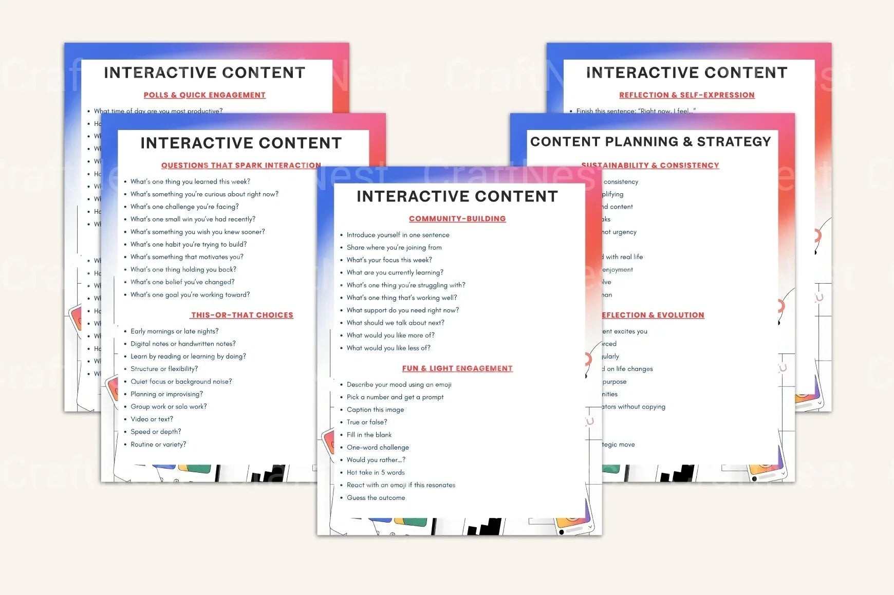 Social Media Prompt Book for Creative Engagement - CraftNest - Digital Crafting and Art