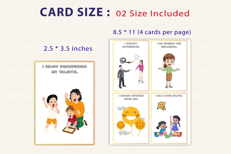 Affirmation Cards for Kids - CraftNest - Digital Crafting and Art
