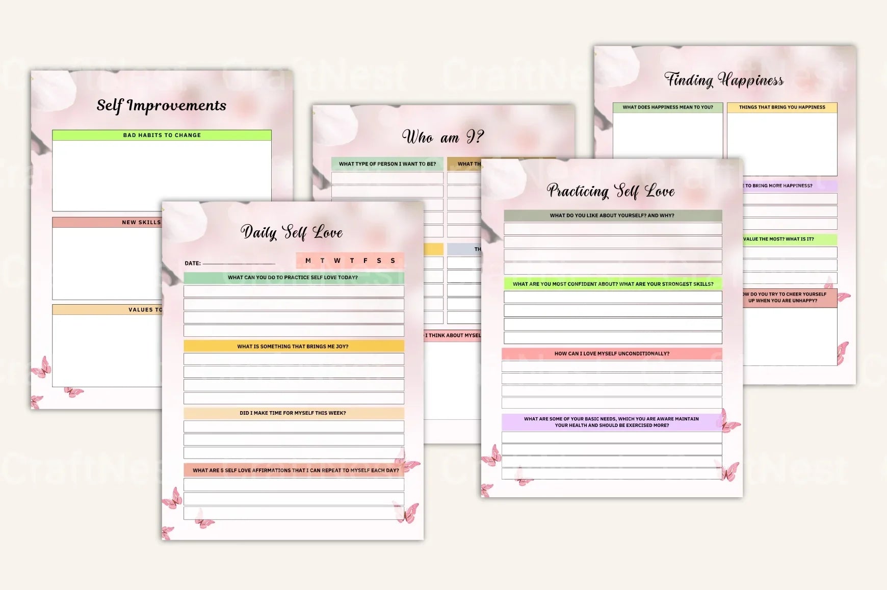 Self Love Building Workbook - CraftNest - Digital Crafting and Art