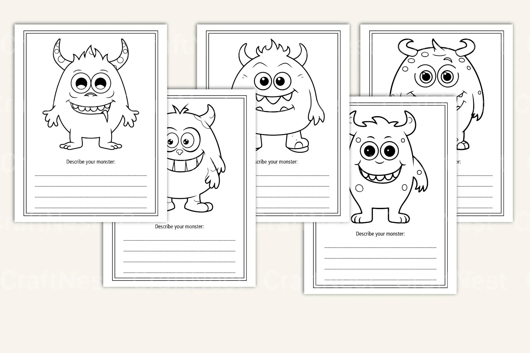 My Worry Monster Workbook: A Fun Guide for Kids - CraftNest - Digital Crafting and Art