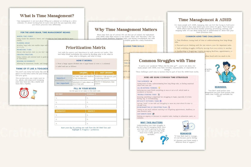 ADHD Time Management Worksheets for Improved Focus - CraftNest - Digital Crafting and Art