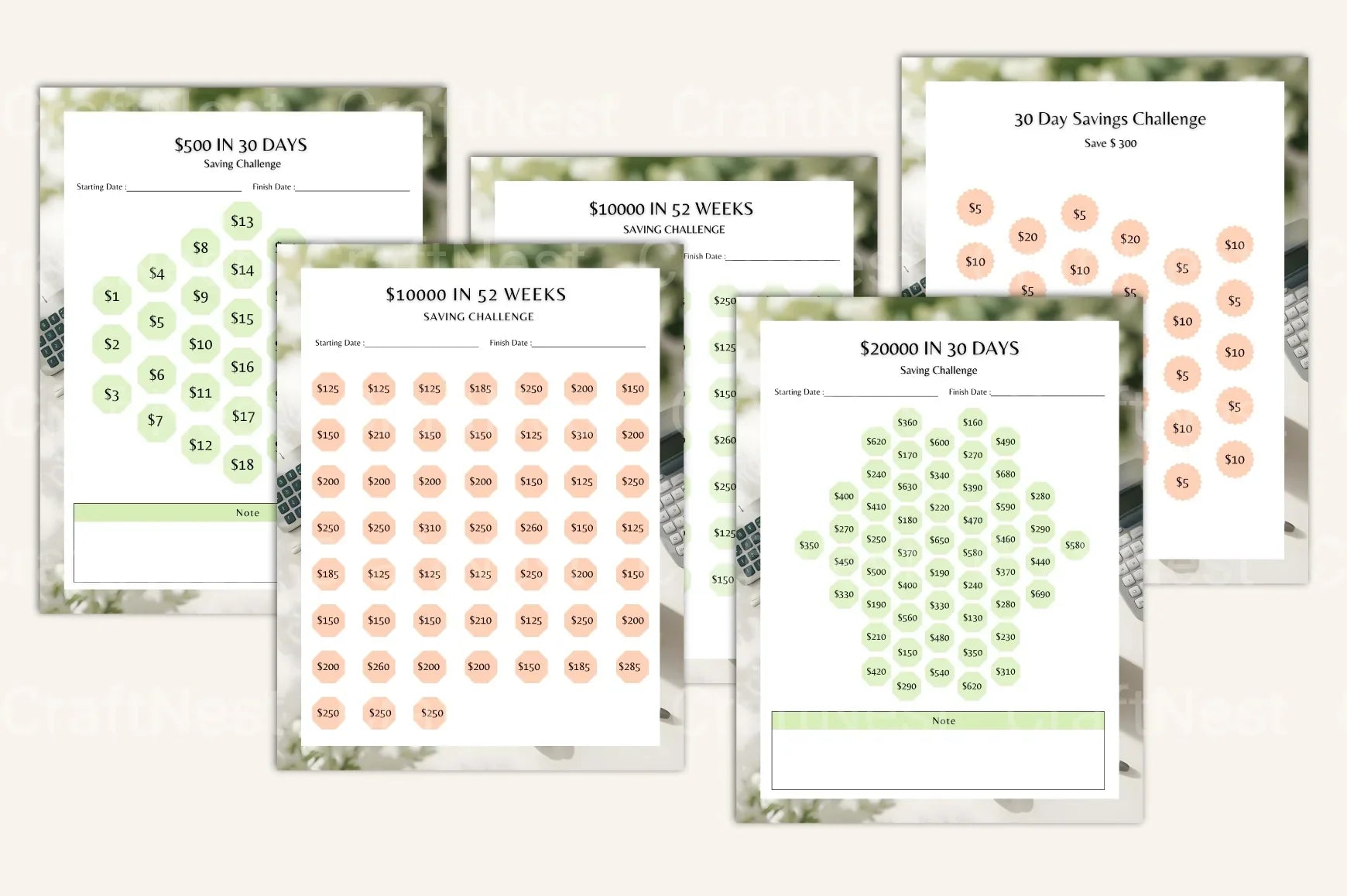 Savings Budget Organizer - CraftNest - Digital Crafting and Art