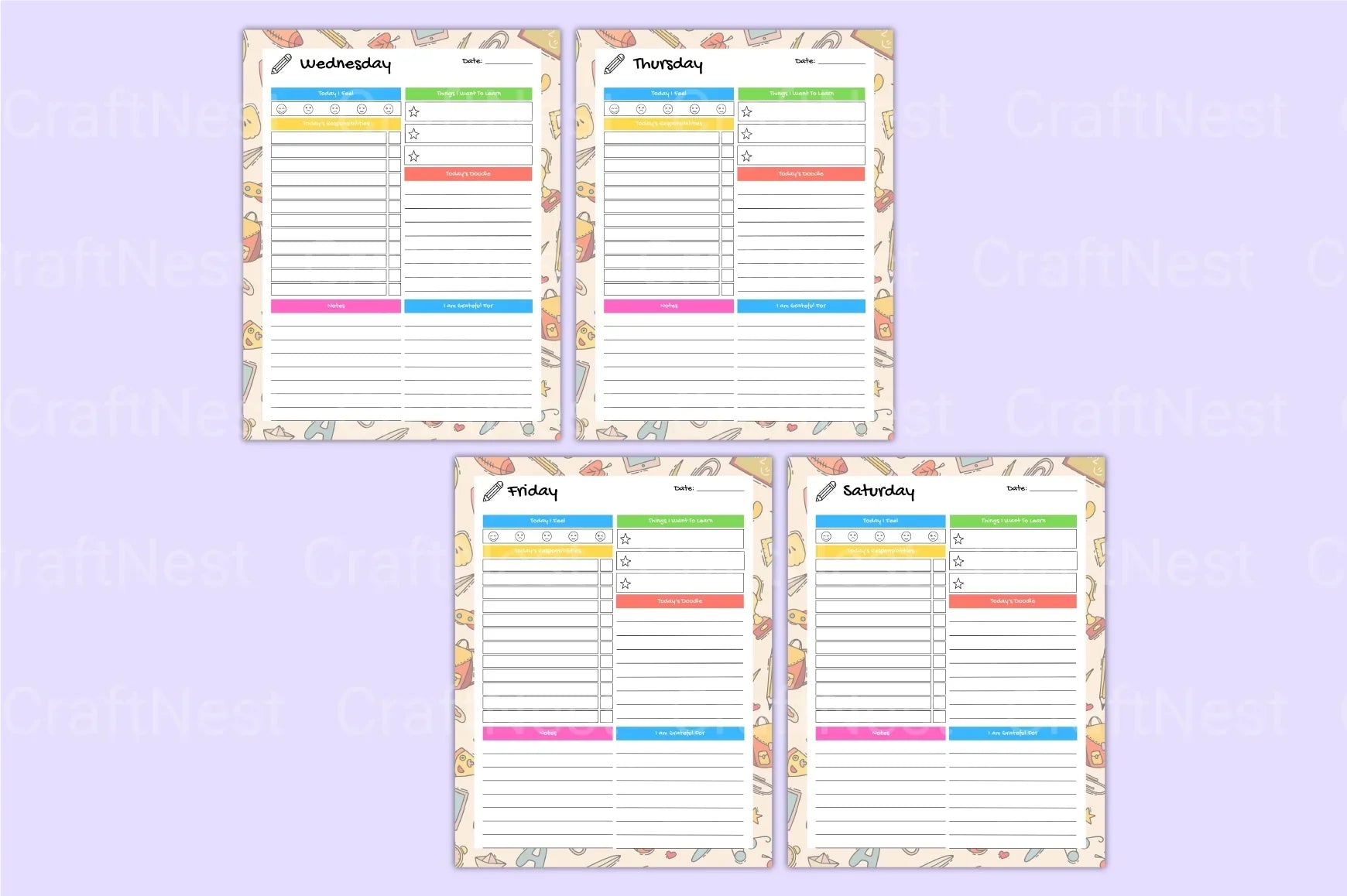 Home School Planner - CraftNest - Digital Crafting and Art