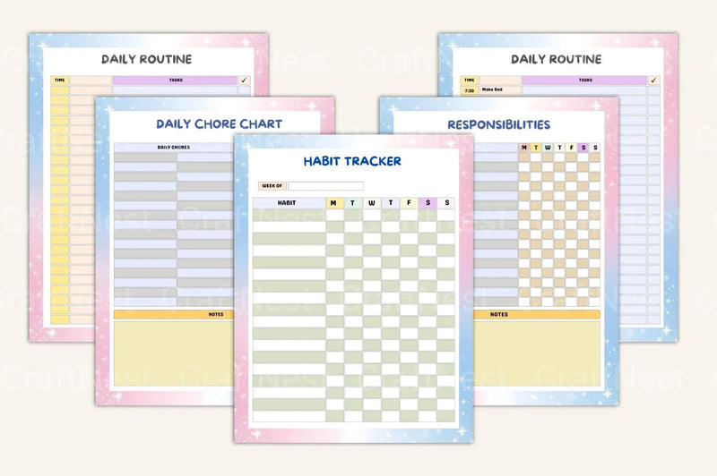 Kids Task Reward Charts for Motivation and Organization - CraftNest - Digital Crafting and Art