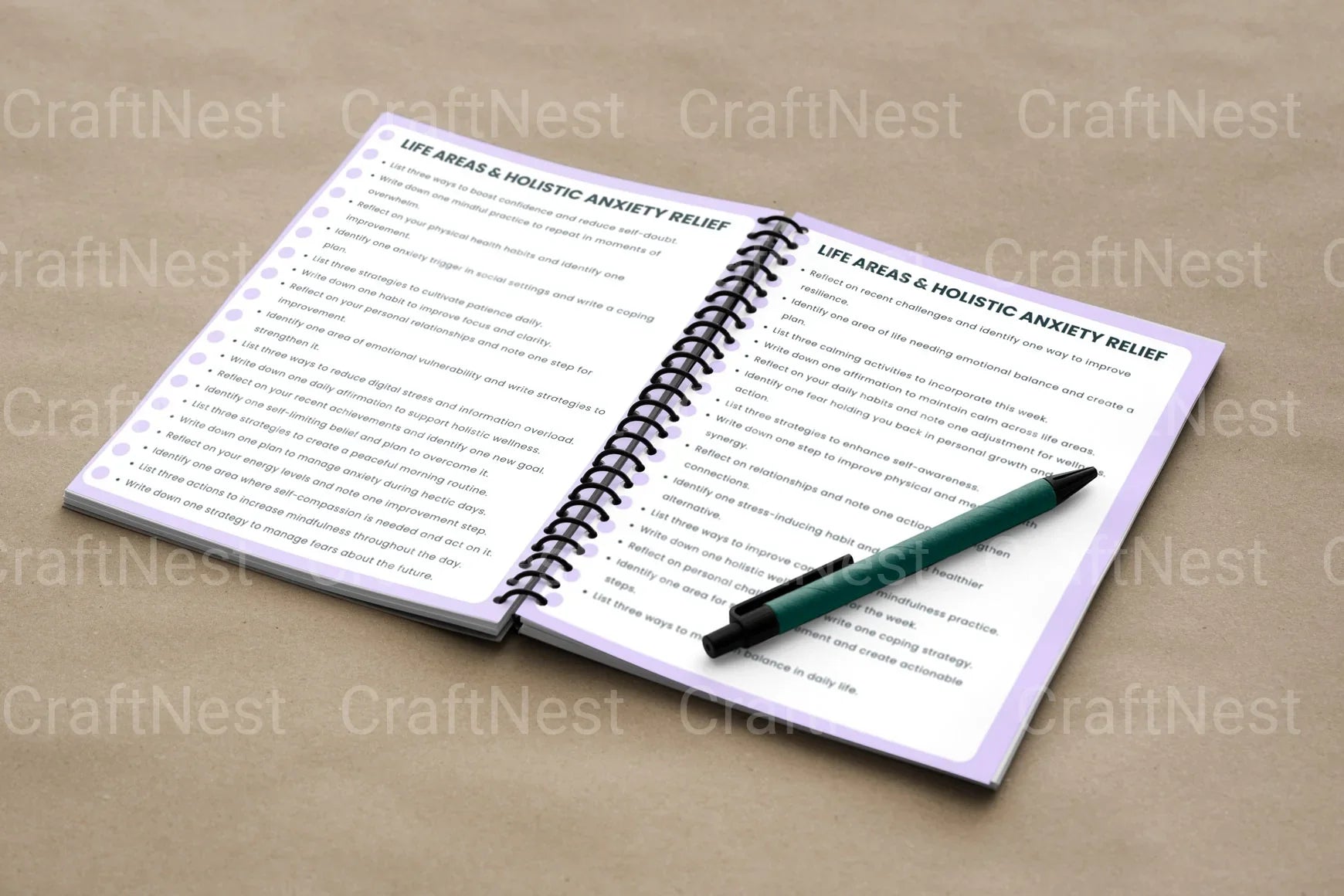 Anxiety Relief Prompts Book for Stress Reduction - CraftNest - Digital Crafting and Art
