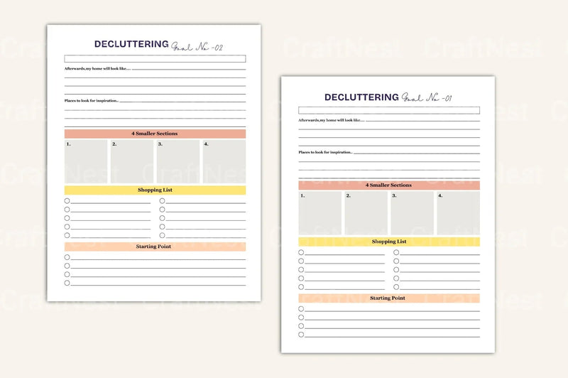 Decluttering Organizer Planner - CraftNest - Digital Crafting and Art