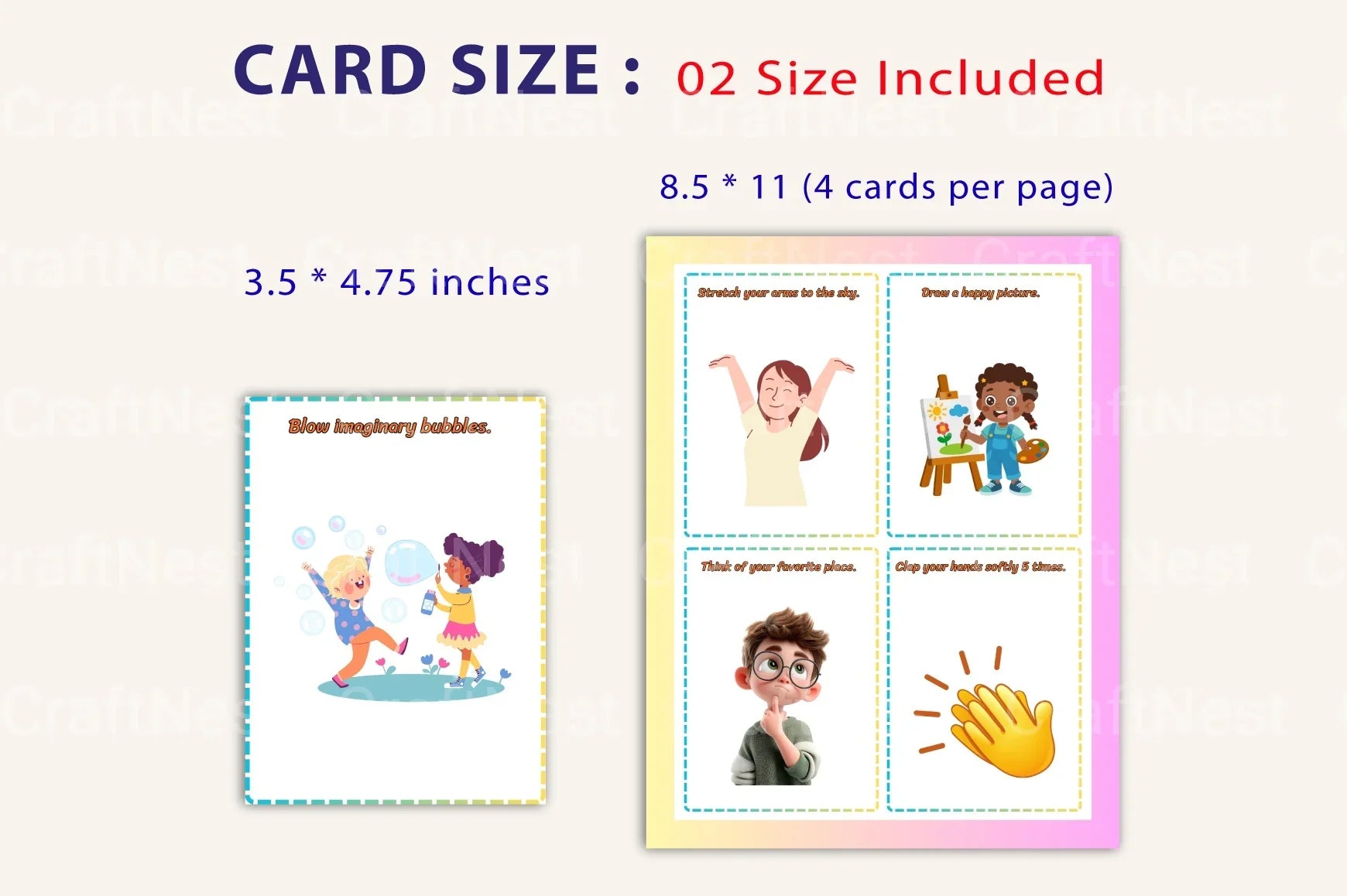 Calming Strategy Cards for Kids - CraftNest - Digital Crafting and Art