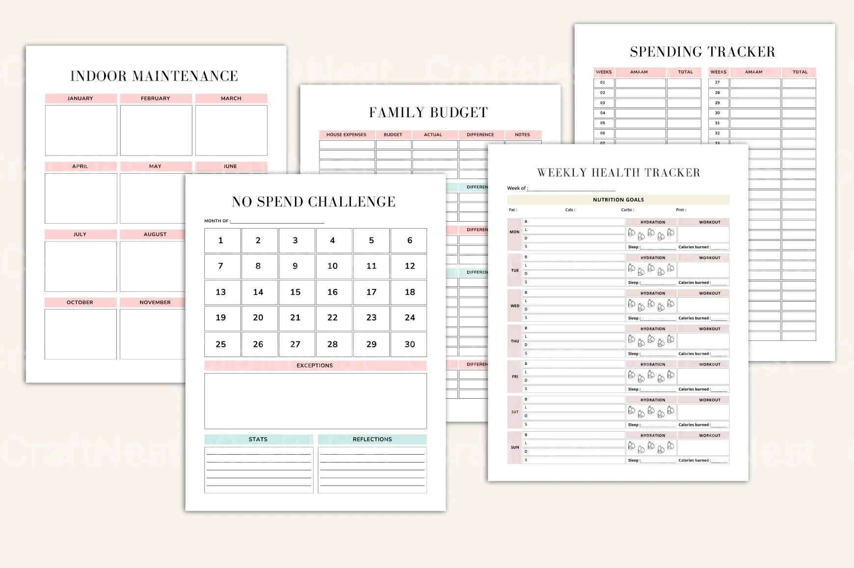 Complete House Management Binder for Efficient Home Organization - CraftNest - Digital Crafting and Art