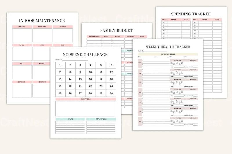 Complete House Management Binder for Efficient Home Organization - CraftNest - Digital Crafting and Art