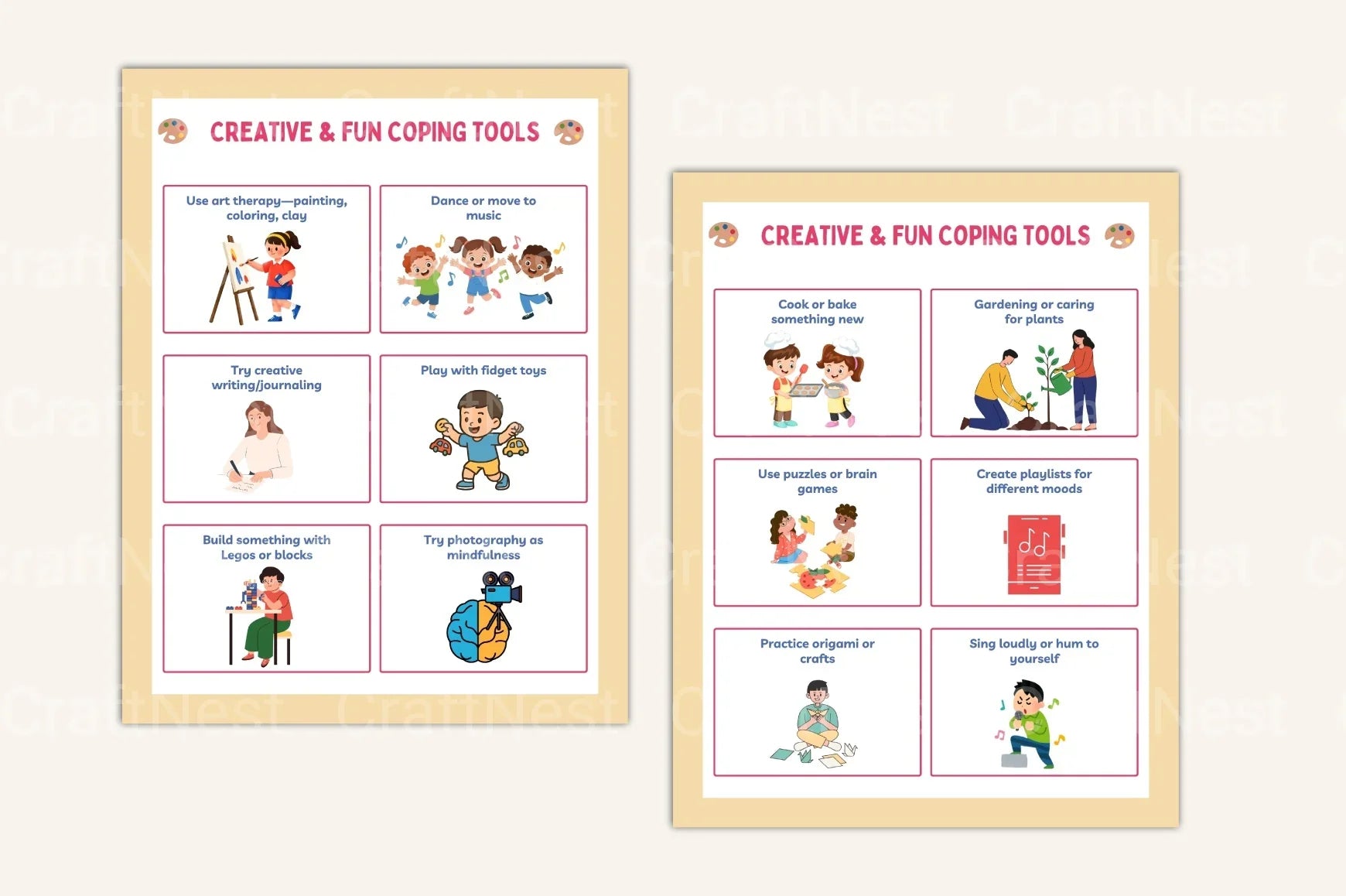 ADHD Coping Skills Cards for Effective Management - CraftNest - Digital Crafting and Art