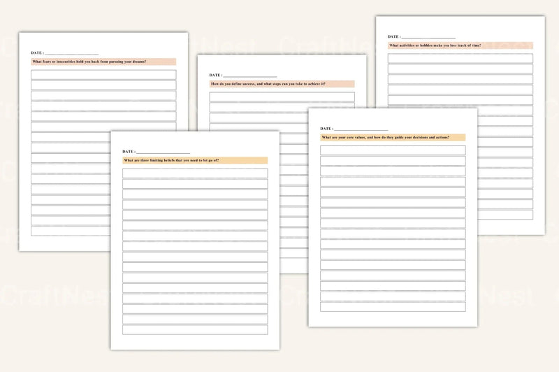 Reflective Self-Discovery Workbook - CraftNest - Digital Crafting and Art
