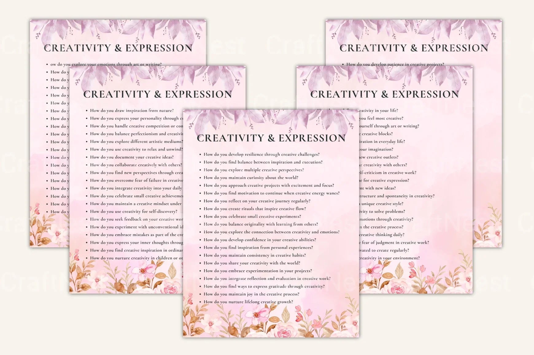 Self Discovery Prompts Book for Personal Growth - CraftNest - Digital Crafting and Art