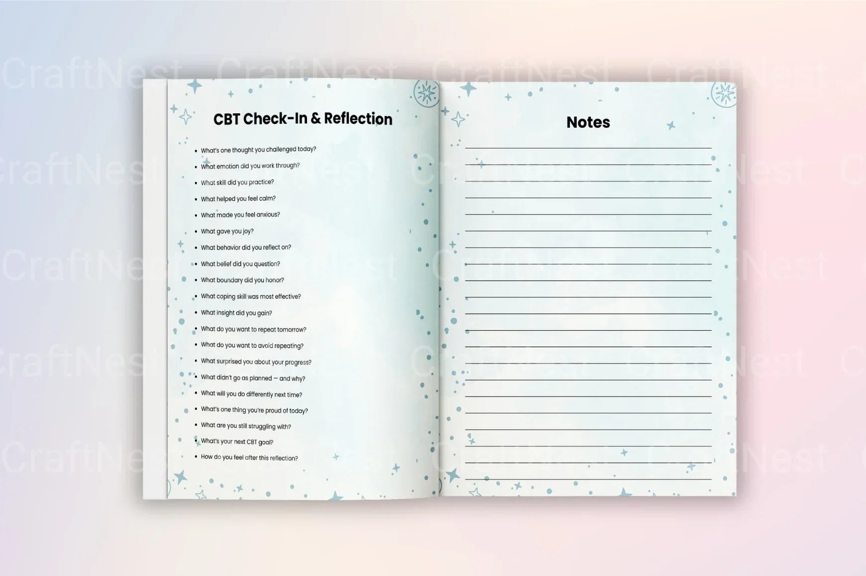 Cognitive Behavioral Prompts Workbook for Personal Growth - CraftNest - Digital Crafting and Art