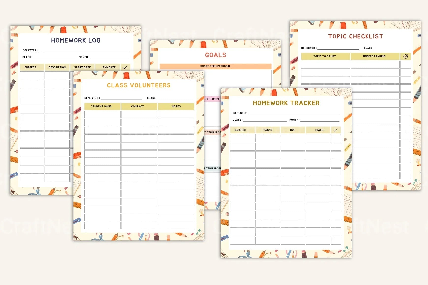 Student Organizer for Kids - CraftNest - Digital Crafting and Art
