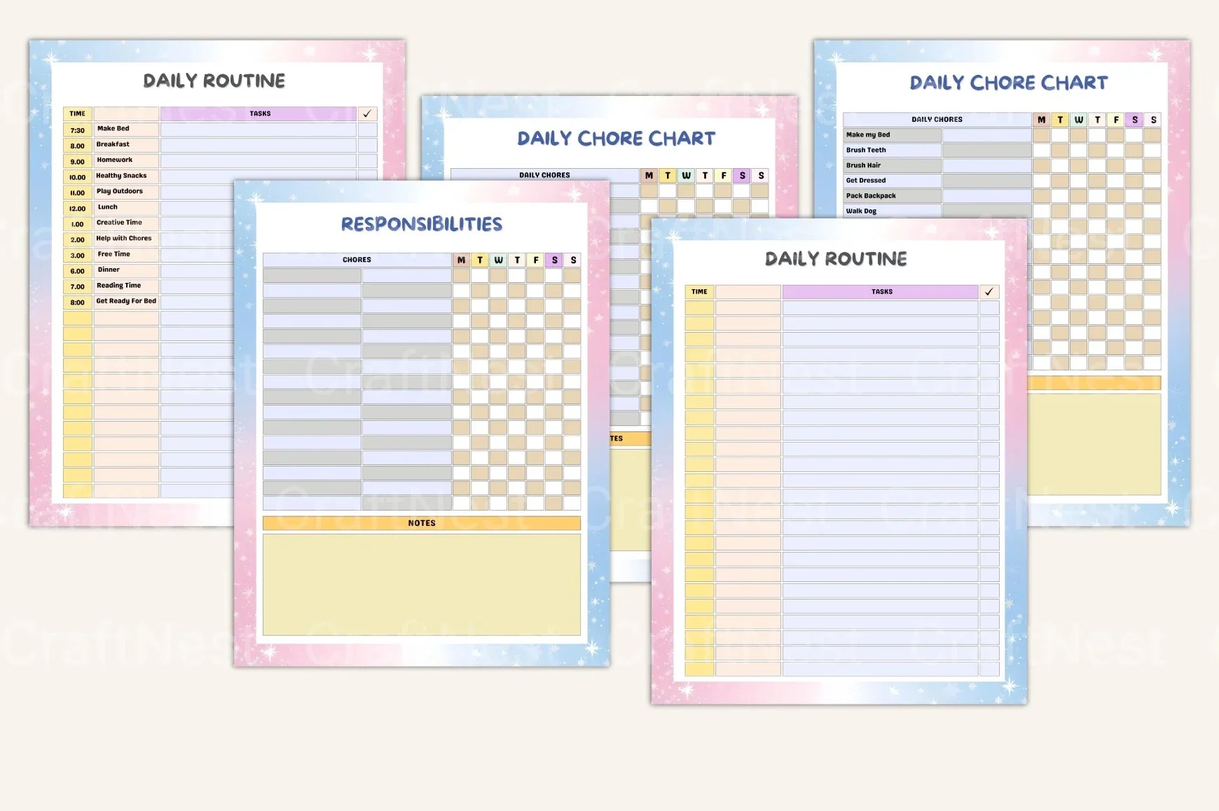 Kids Task Reward Charts for Motivation - CraftNest - Digital Crafting and Art