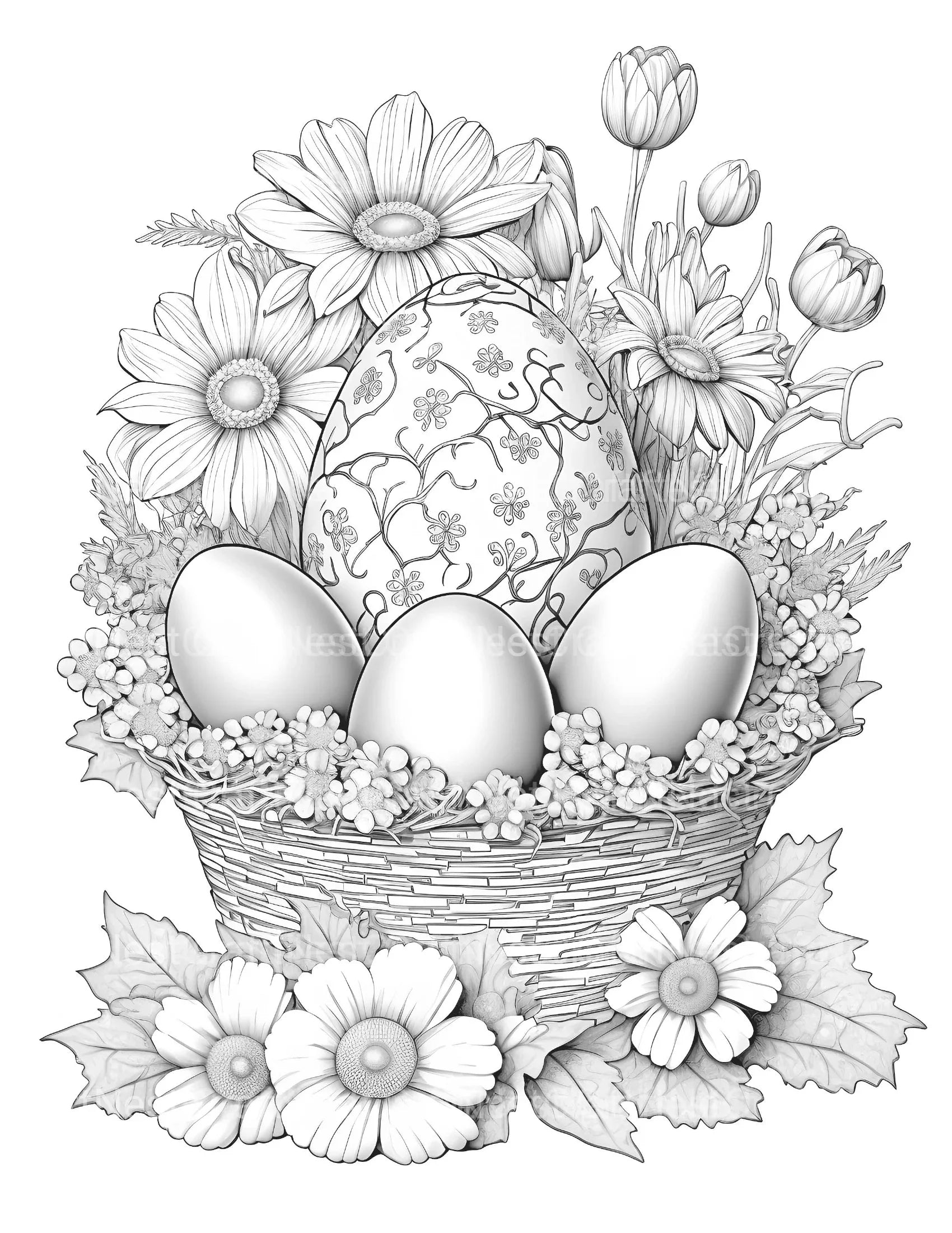 Easter Basket Coloring Book - CraftNest - Digital Crafting and Art