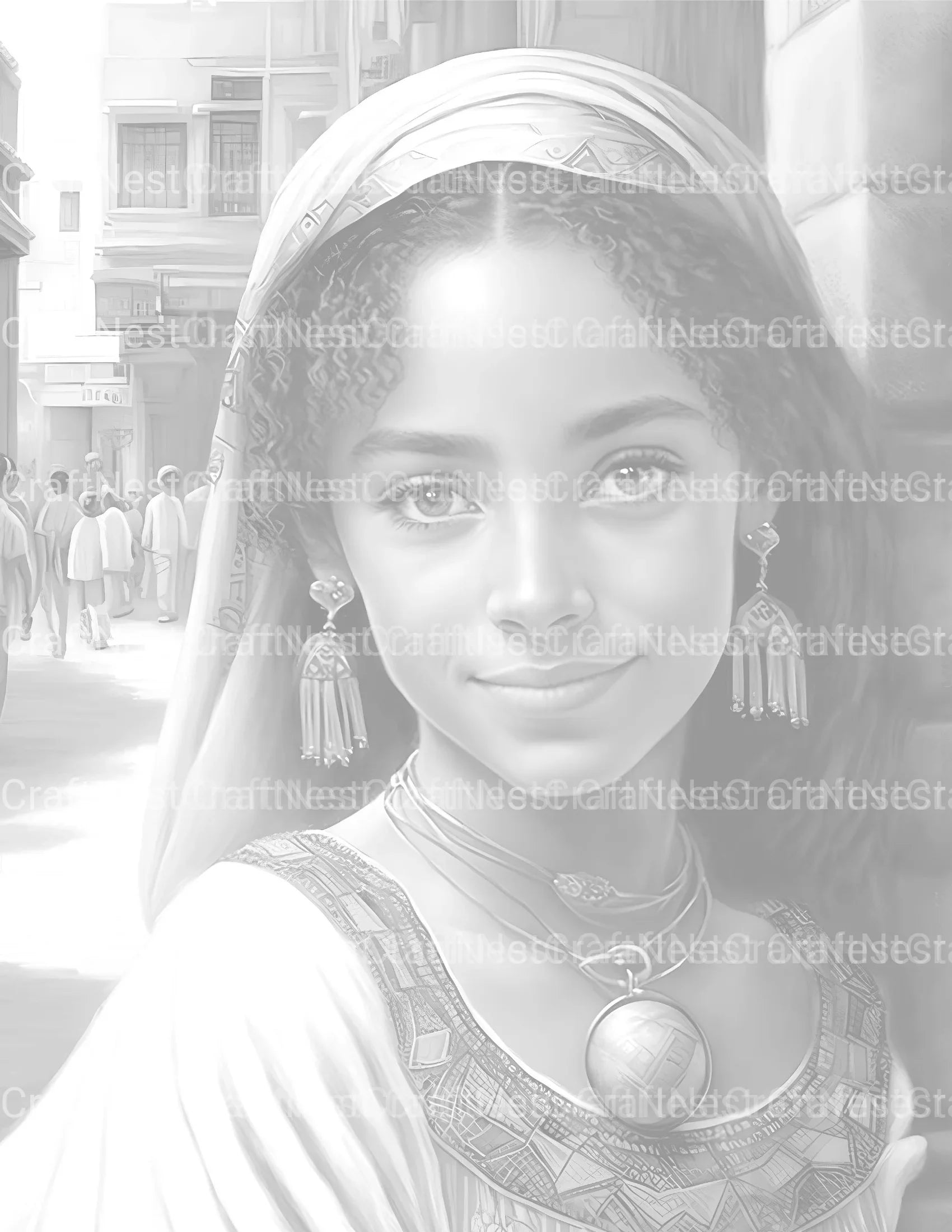 Egyptian Woman Coloring Book - CraftNest - Digital Crafting and Art