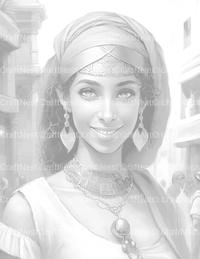 Egyptian Woman Coloring Book - CraftNest - Digital Crafting and Art