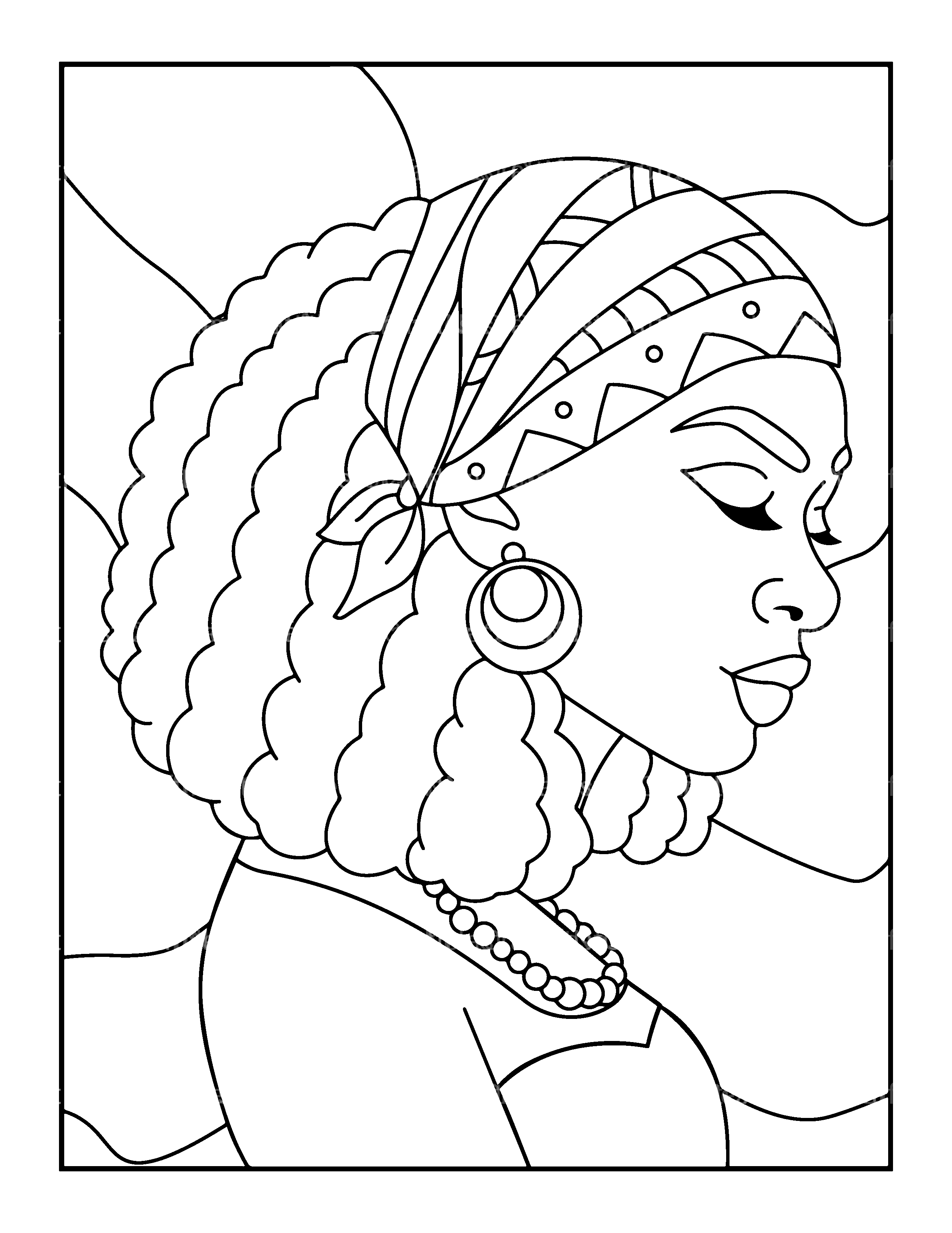 African Woman Coloring Book - CraftNest - Digital Crafting and Art