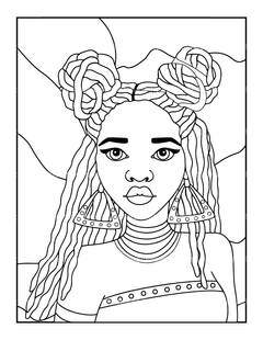 African Woman Coloring Book - CraftNest - Digital Crafting and Art