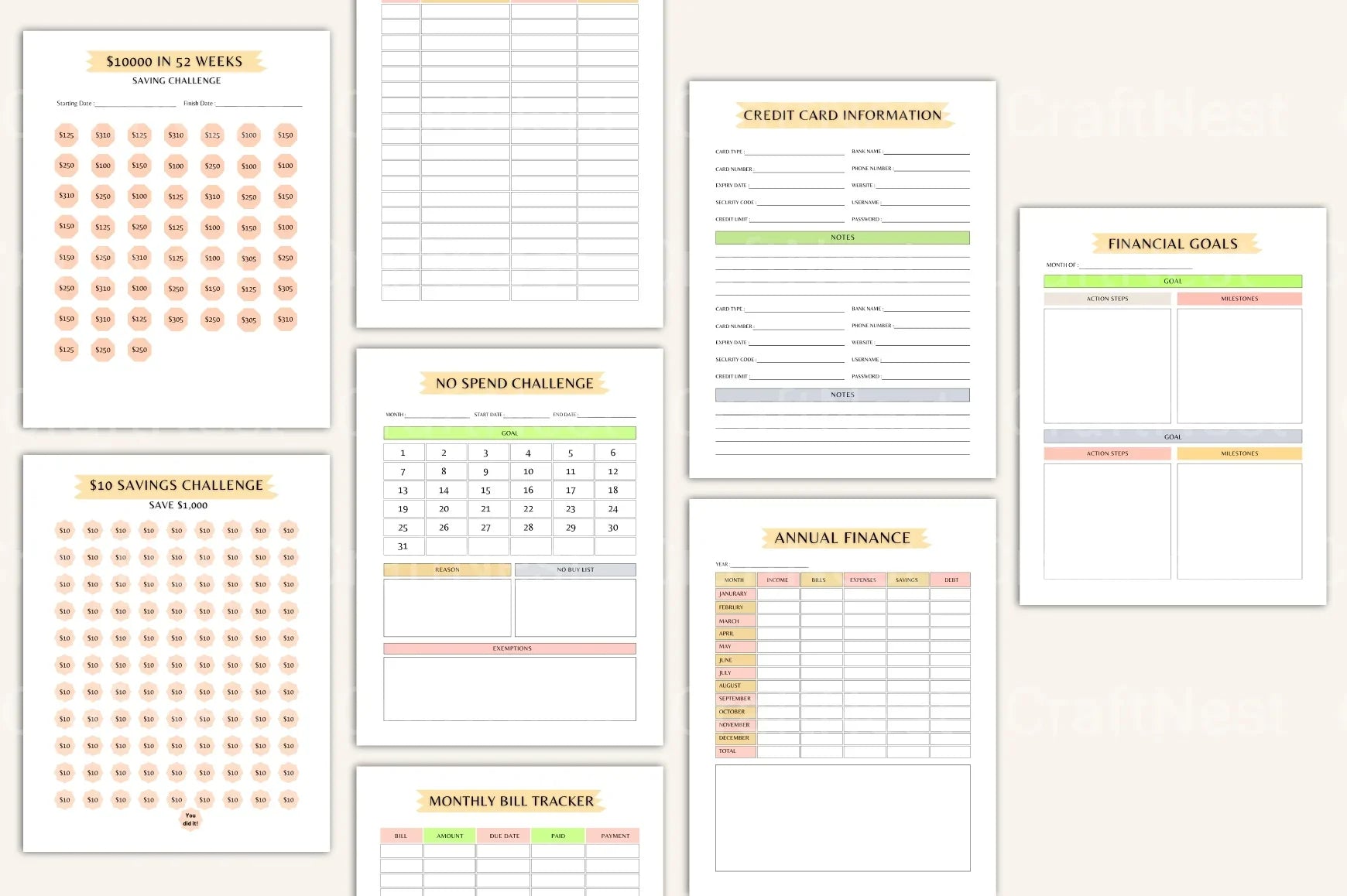 Budget Planner Template - CraftNest - Digital Crafting and Art