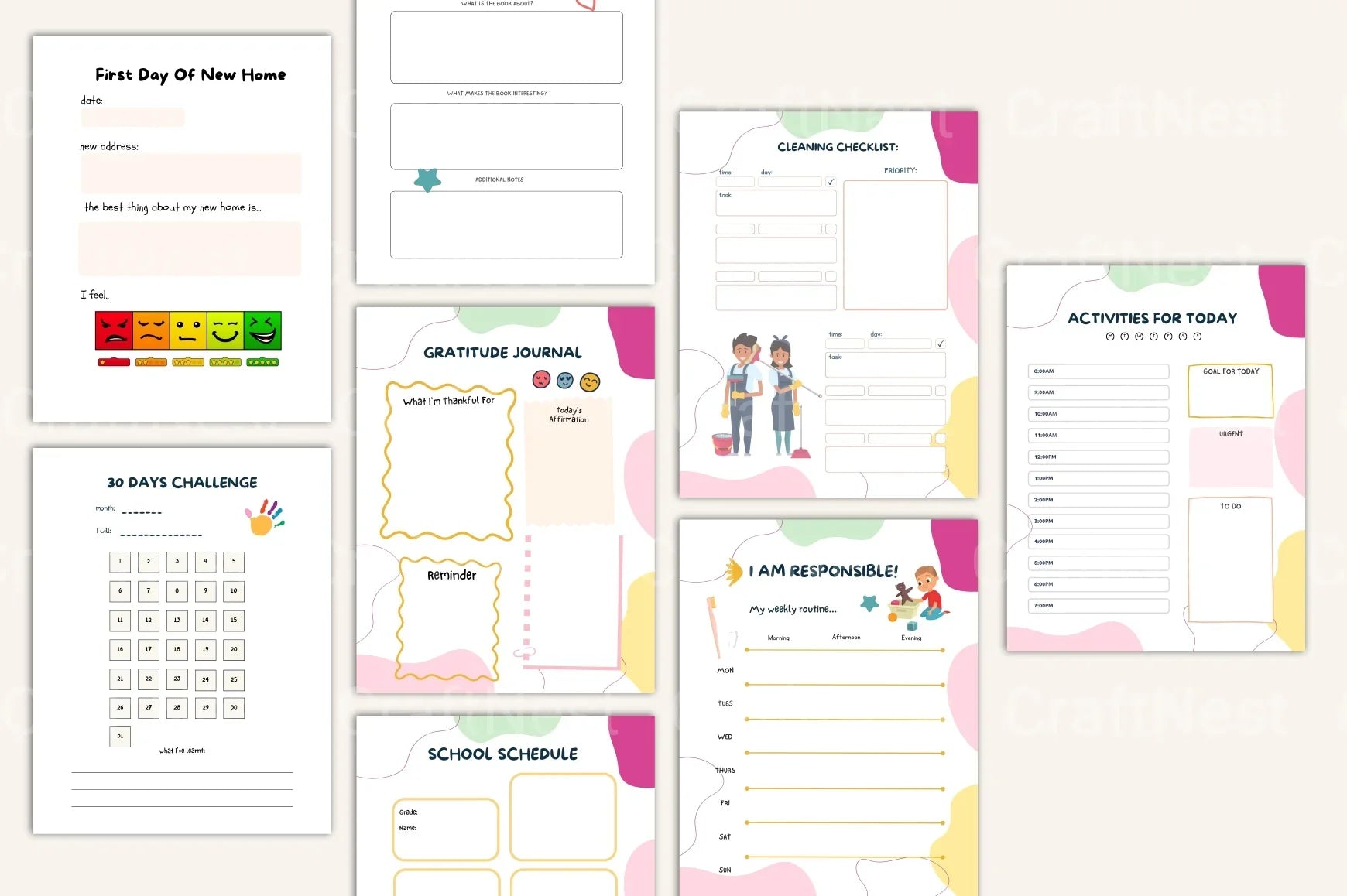 12-Month Kids Activity Organizer - CraftNest - Digital Crafting and Art