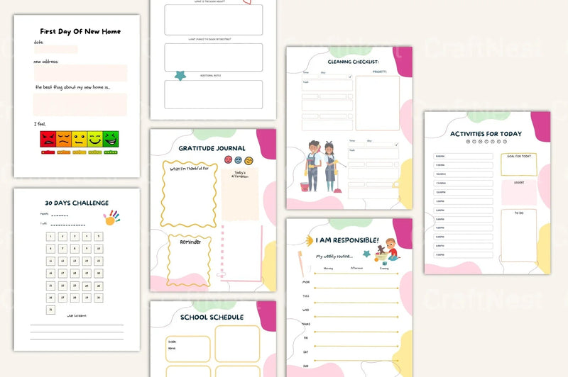 12-Month Kids Activity Organizer - CraftNest - Digital Crafting and Art