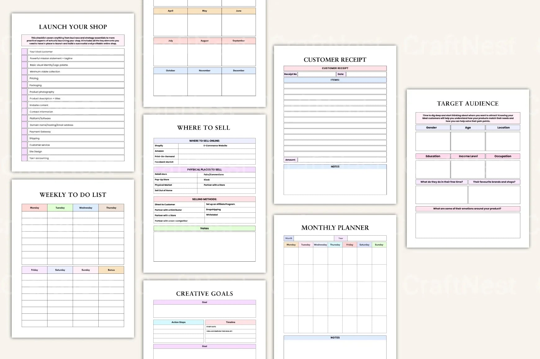 Craft Business Planner Guide - CraftNest - Digital Crafting and Art