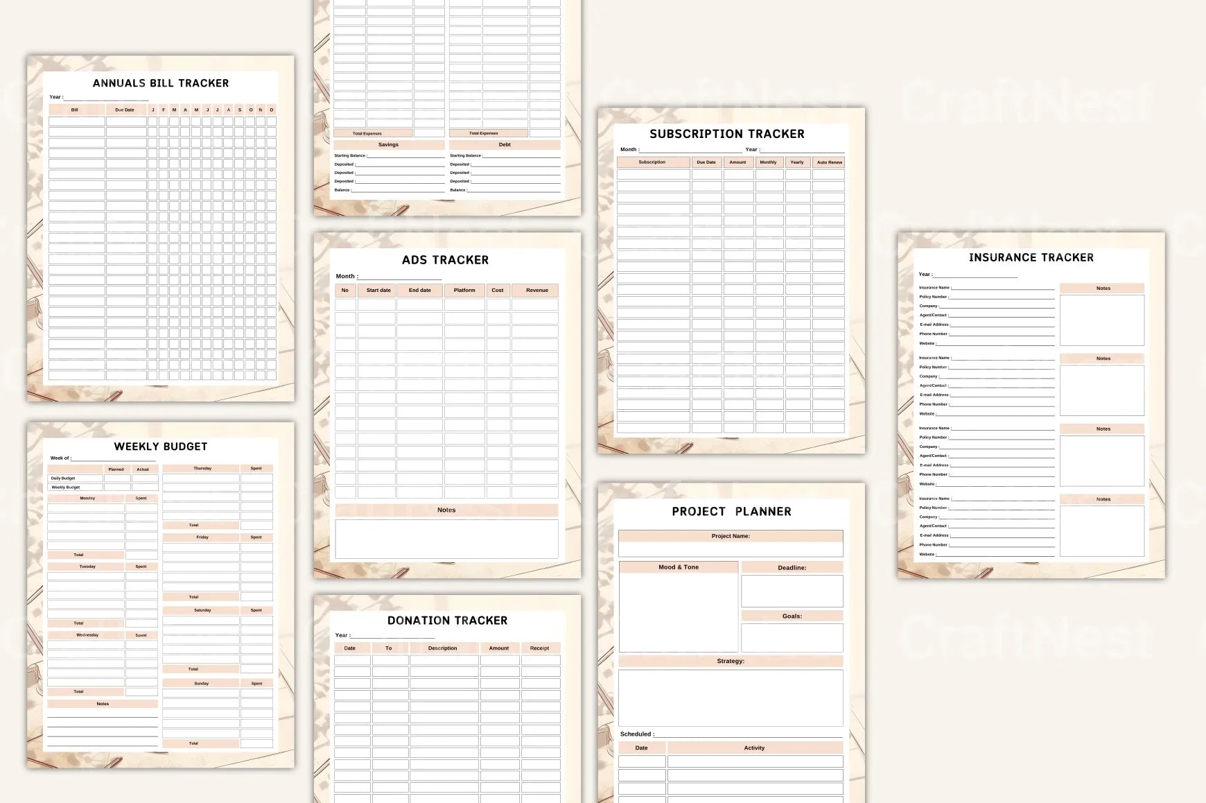 Entrepreneur Side Hustle Organizer - CraftNest - Digital Crafting and Art