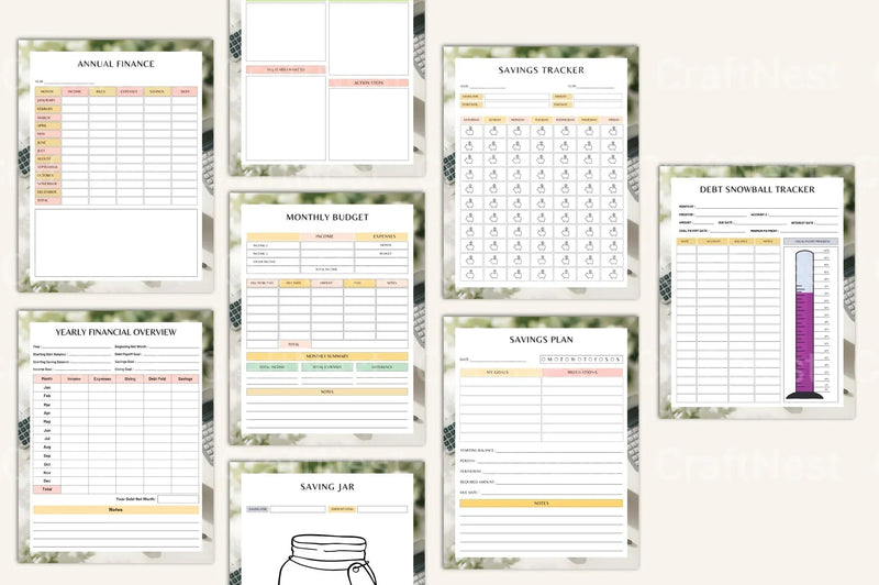 Savings Budget Organizer - CraftNest - Digital Crafting and Art