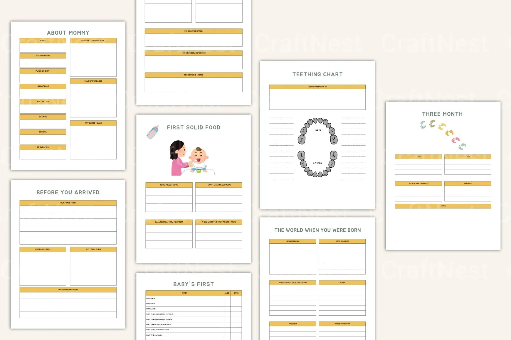Baby Milestone Tracker - CraftNest - Digital Crafting and Art