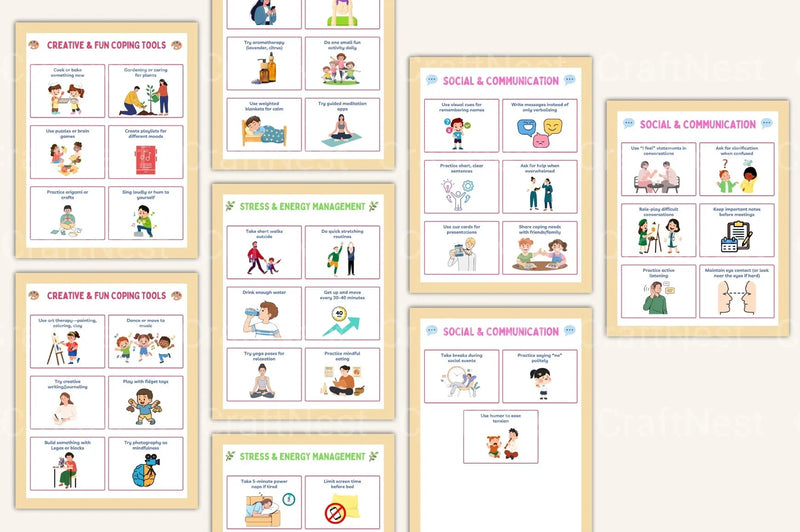 ADHD Coping Skills Cards for Effective Management - CraftNest - Digital Crafting and Art