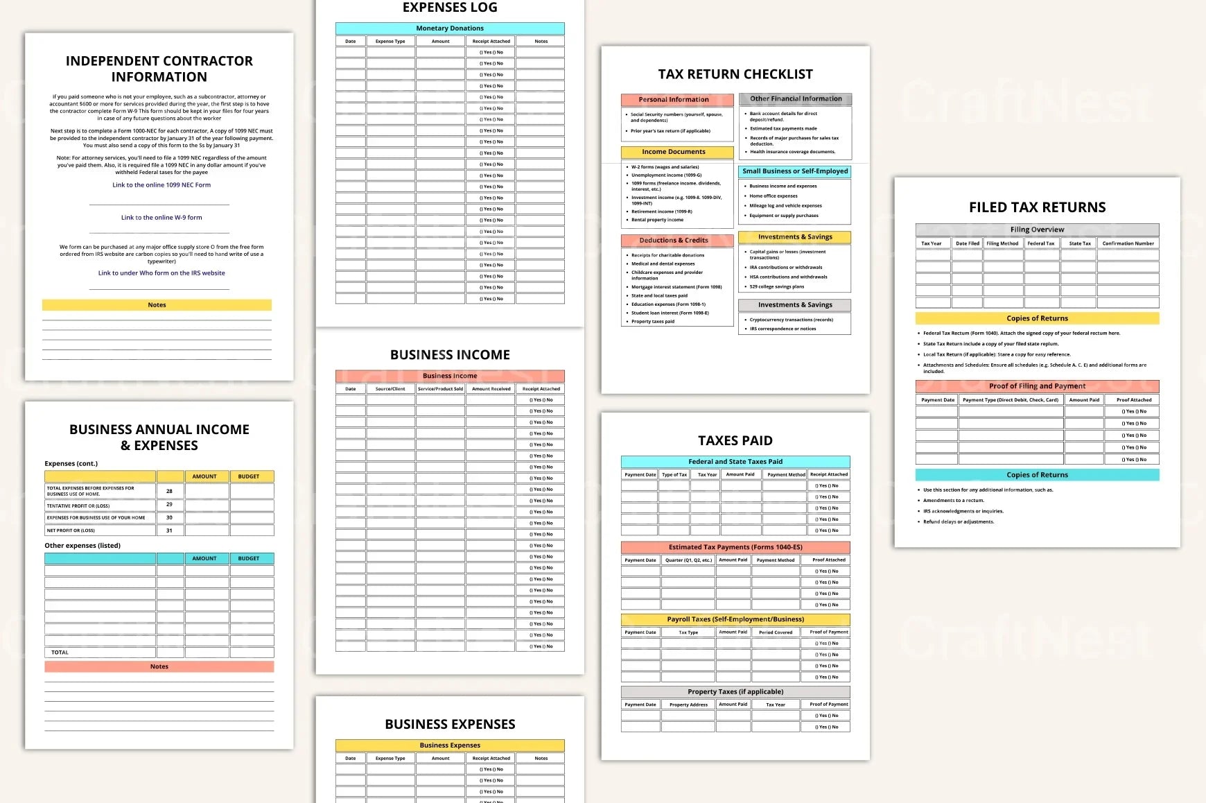 Tax Return Binder for Organized Filing - CraftNest - Digital Crafting and Art