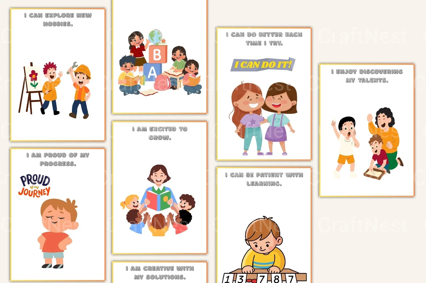 Affirmation Cards for Kids - CraftNest - Digital Crafting and Art
