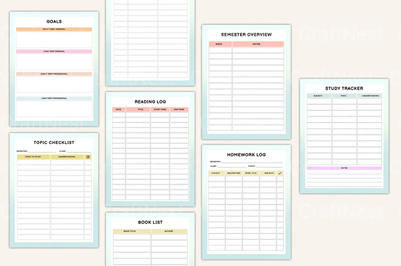 Student Success Planner Organizer - CraftNest - Digital Crafting and Art