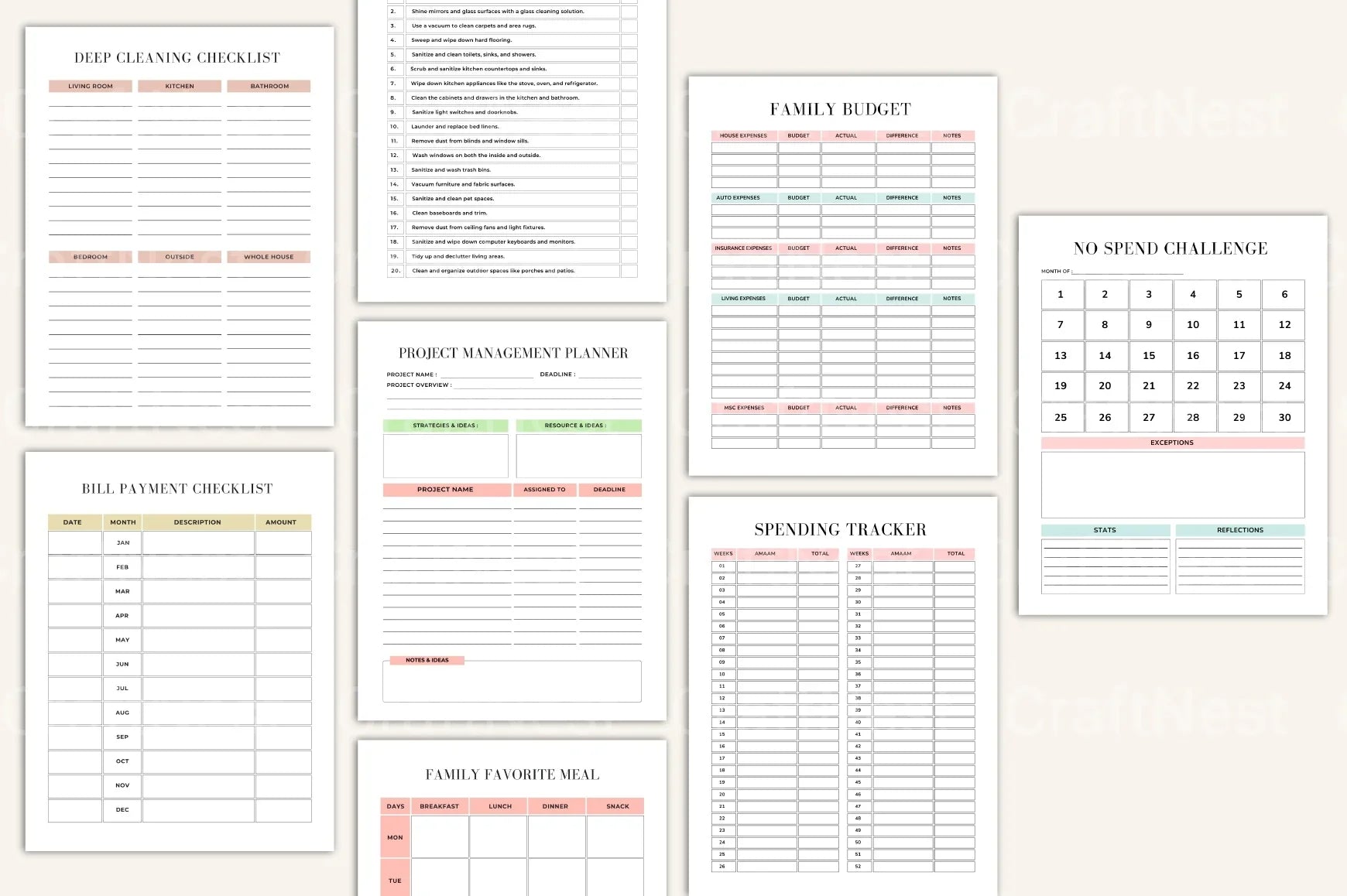 Ultimate House Management Binder for Organization - CraftNest - Digital Crafting and Art
