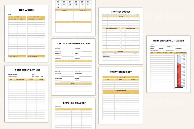 Savings Expense Tracker Tool - CraftNest - Digital Crafting and Art