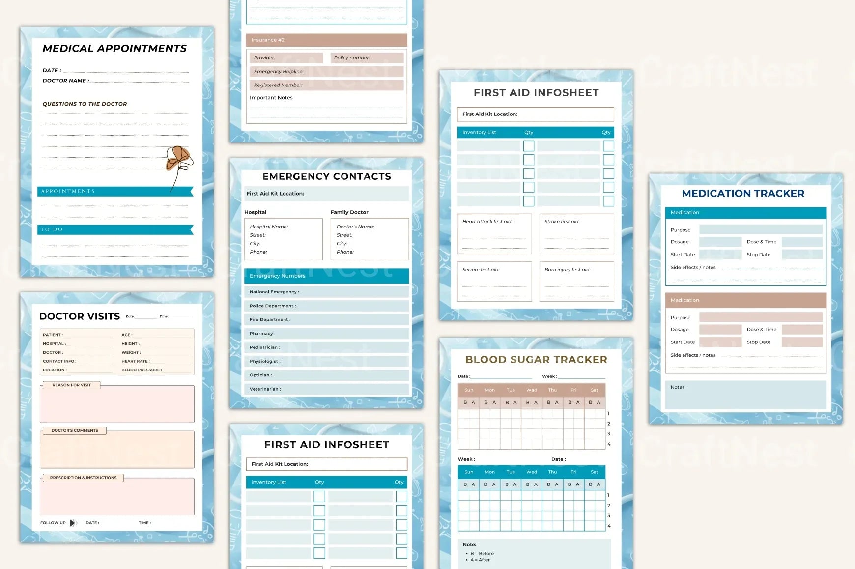 Medical Tracker Mega Tool - CraftNest - Digital Crafting and Art