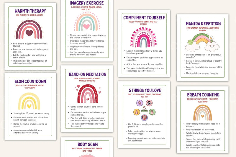 Anxiety Coping Skills Cards for Stress Relief - CraftNest - Digital Crafting and Art