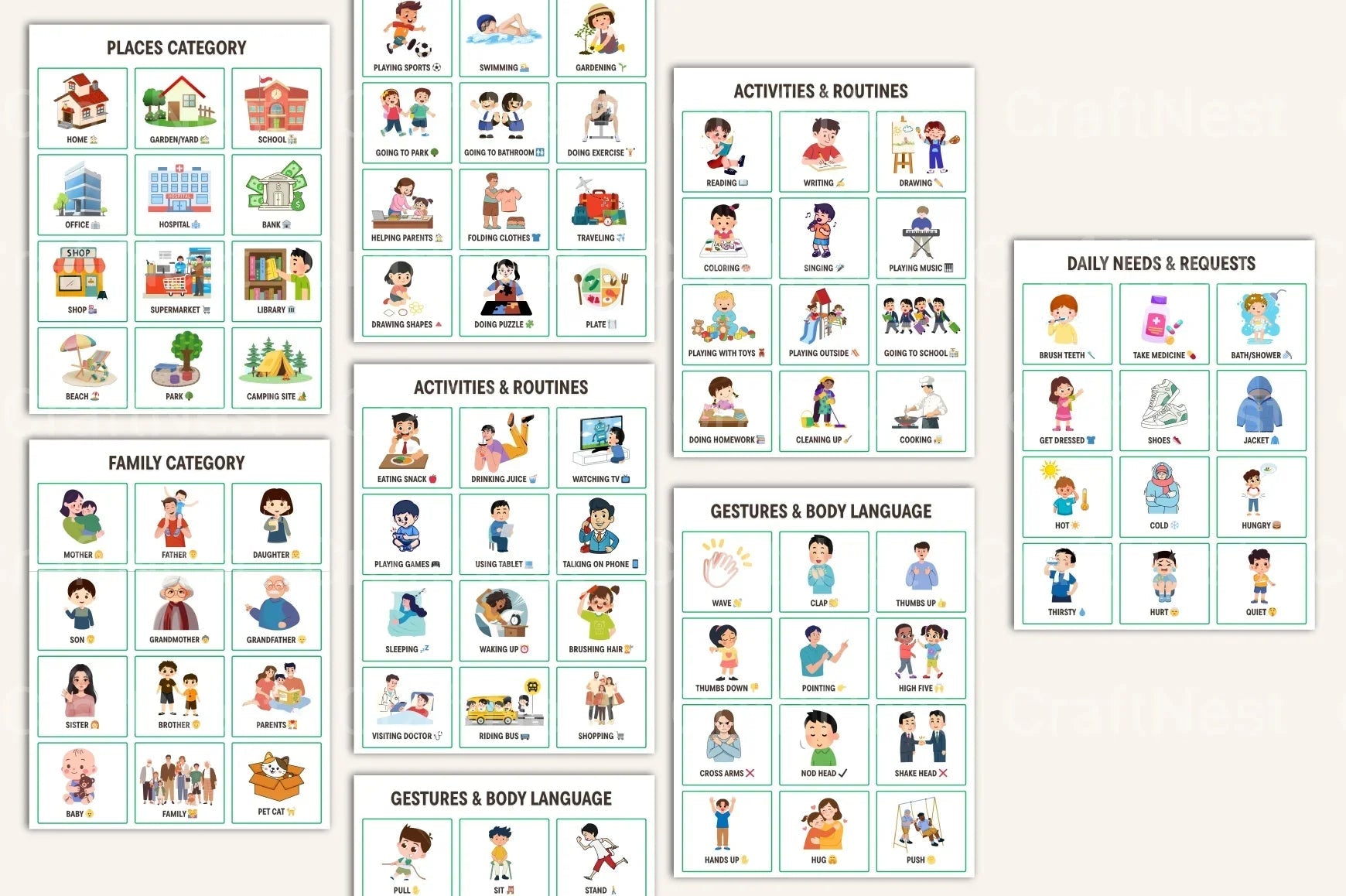 Non-Verbal Communication Visual Cards - CraftNest - Digital Crafting and Art
