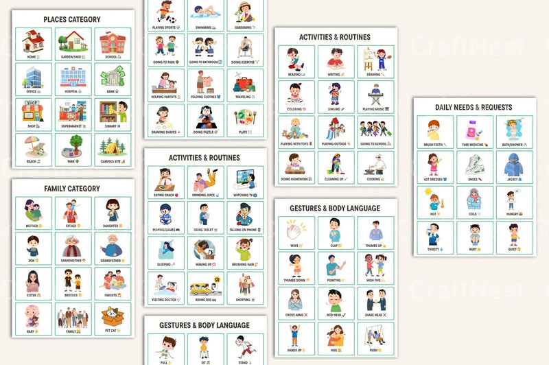 Non-Verbal Communication Visual Cards - CraftNest - Digital Crafting and Art