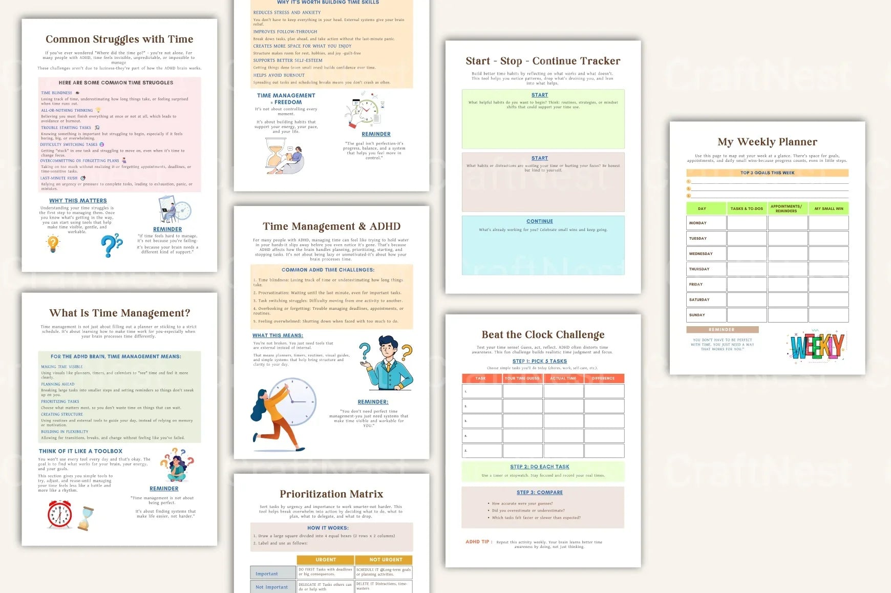 Effective ADHD Time Management Worksheets - CraftNest - Digital Crafting and Art