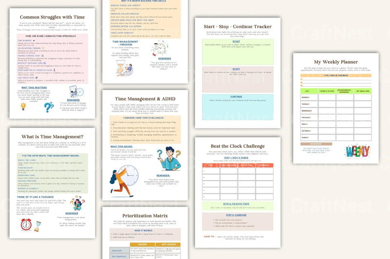 Effective ADHD Time Management Worksheets - CraftNest - Digital Crafting and Art